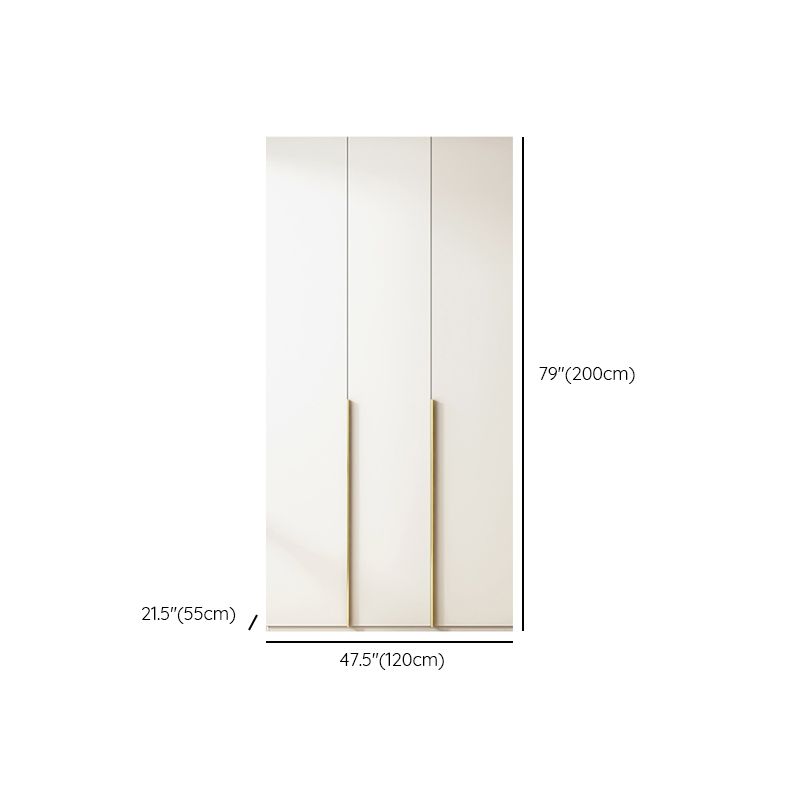 Modern Artificial Wood Wardrobe Freestanding Wardrobe in White Clearhalo 'Armoires & Wardrobes' 'armoires_wardrobes' 'Bedroom Furniture' 'furn' 'furn_armoires_wardrobes' 'Furniture' 1200x1200_1dc79afc-4cda-41c2-a496-bb2725984aa0