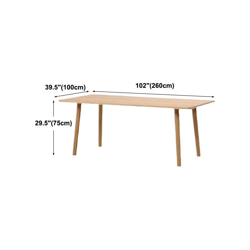 Rectángulo 4 patas Mesa de comedor Mesa de comedor de madera maciza moderna