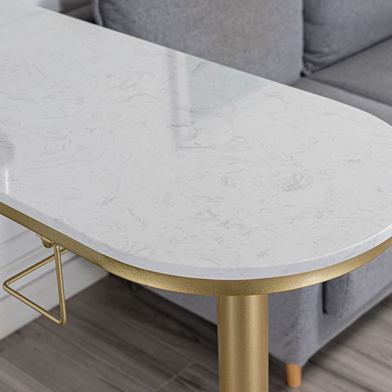 Table de bar d'intérieur spécialisée, table de pub moderne blanche avec rangement en métal