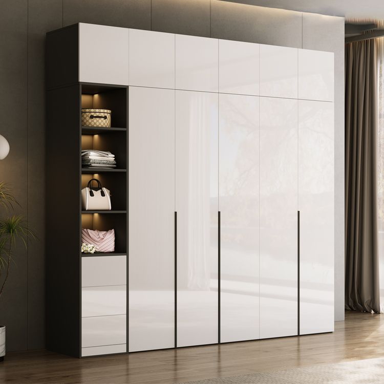 Engineered Wood Wardrobe Closet Contemporary Hinged Wardrobe Armoire Clearhalo 'Armoires & Wardrobes' 'armoires_wardrobes' 'Bedroom Furniture' 'furn' 'furn_armoires_wardrobes' 'Furniture' 1200x1200_1dcb6bd0-a760-4220-9316-eff3a2e0bb3e