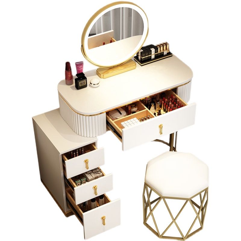 Glam Wood maquillador tocador de tocador escritorio de tocador de maquillaje con cajón