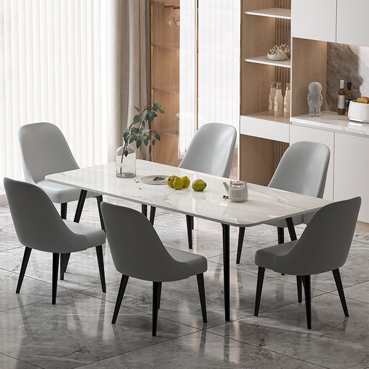 Modern 1/5/7 Pieces Dining Set Rectangle Stone Dining Table for Kitchen Dining Room Clearhalo 'Dining Room Sets' 'Dining Tables & Seating' 'dining_room_set' 'furn' 'furn_dining_room_set' 'Furniture' 'Kitchen & Dining Furniture' 1200x1200_1dcbdfb3-0275-486d-a499-be2fafb30915