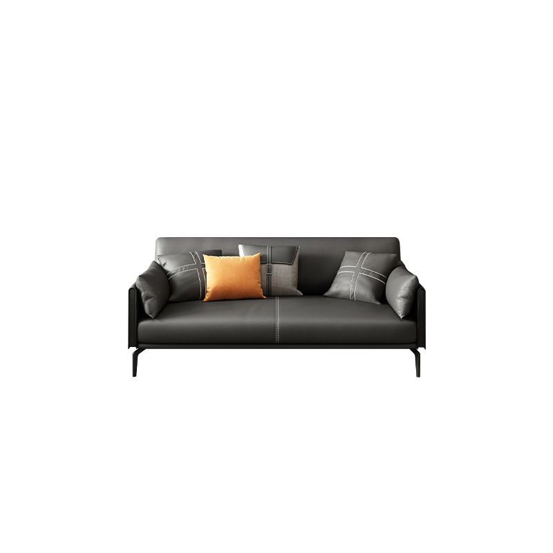 Contemporary Genuine Leather Square Arm Sofa Standard Sofa for Living Room Clearhalo 'furn' 'furn_sofas' 'Furniture' 'furniture_sofas' 'Living Room Furniture' 'Sofa' 'sofas' 1200x1200_1dcc0f71-02a4-4e6e-a26e-1924df3bc8a2