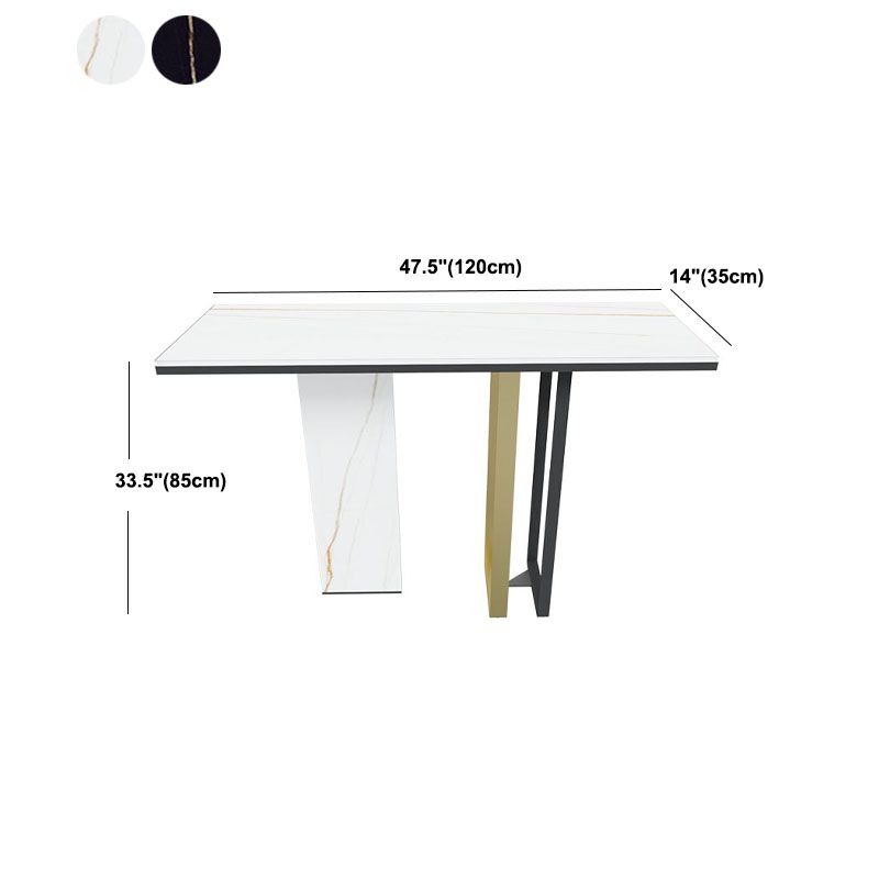 Tabella della console di pietra moderna 14 "W del tavolo di accento resistente alle macchie W per Hall