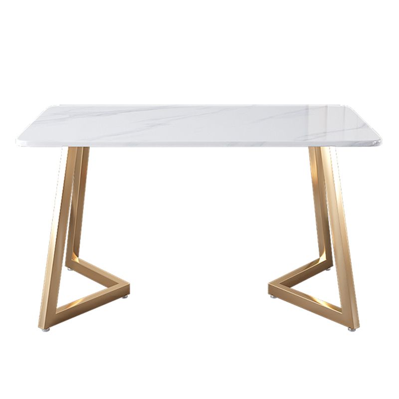 Juego de mesa de comedor de hierro Glam, juego de comedor rectangular de 1/2/5/6 piezas con tapa de piedra sinterizada