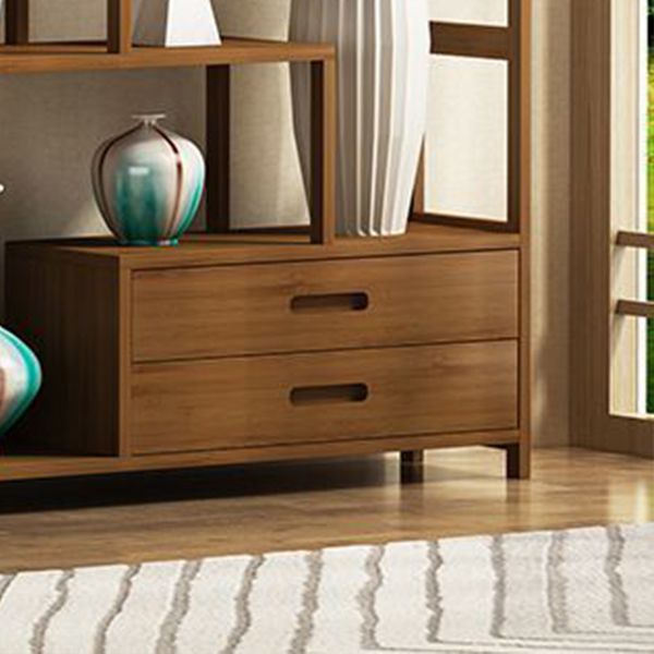 Contemporary Brown Etagere Libro scaffale aperto libreria verticale con cassetti