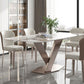 Modern Style Sintered Stone Dining Table Set Rectangle 1/4/5/7 Pieces Dining Set