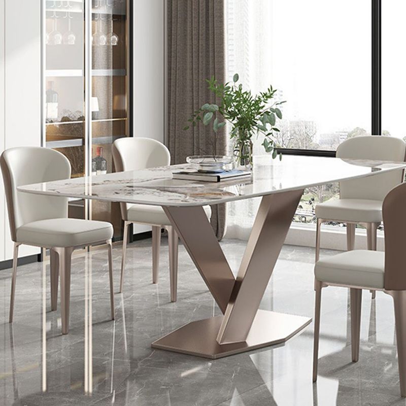 Modern Style Sintered Stone Dining Table Set Rectangle 1/4/5/7 Pieces Dining Set