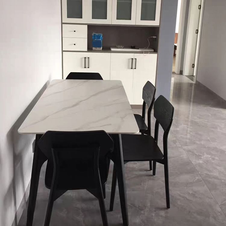 Sintered Stone White Dining Table Minimalist Trestle Base Table for Dining Room Clearhalo ' dining_table' 'Dining Tables & Seating' 'Dining Tables' 'furn' 'furn_dining_table' 'Furniture' 'furniture_dining_table' 'Kitchen & Dining Furniture' 'kitchen&dining_furn' 'kitchen' 'kitchen_dining_table' 1200x1200_1dd081c0-13d7-490f-8242-f736ba774263