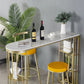 Glam Marble Top Bar Table Gold Double Pedestal Table - 41.3" H Clearhalo 'Bar Furniture' 'Bar Tables' 'bar_tables' 'furn' 'furn_bar_tables' 'Furniture' 'furniture_bar_tables' 'Kitchen & Dining Furniture' 1200x1200_1dd219bd-5197-4934-b9bb-a0b89cdc81ee