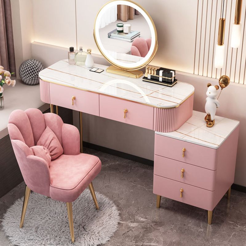 Table du maquillage en pierre Table de bureau en métal et commode en bois d'ingénierie