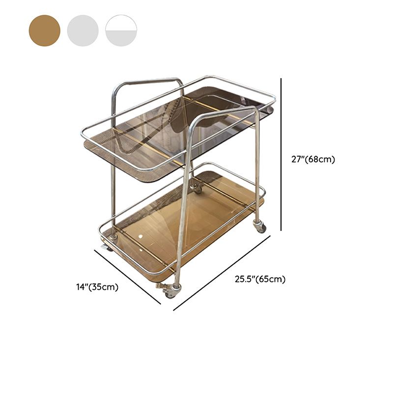 Modern Glass End Slide Table 2-Tier Corner Table with Storage