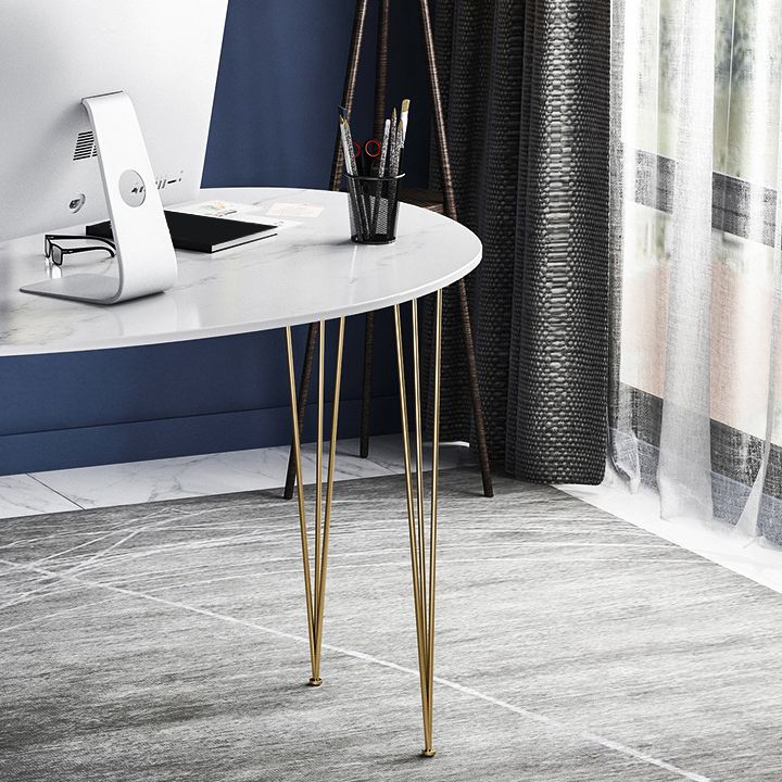 Scrivania per computer in marmo contemporaneo per casa da 30 "h con zampe metalliche