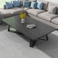 Stone and Metal Coffee Table Contemporary Coffee or End Table with Cross Legs