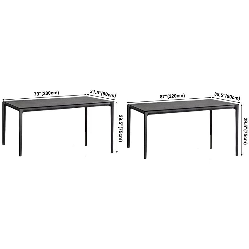 Industrial Black Solid Wood Dining Table Rectangle Shape Dining Table for Kitchen Clearhalo ' dining_table' 'Dining Tables & Seating' 'Dining Tables' 'furn' 'furn_dining_table' 'Furniture' 'furniture_dining_table' 'Kitchen & Dining Furniture' 'kitchen&dining_furn' 'kitchen' 'kitchen_dining_table' 1200x1200_1dd6ce60-87e6-4978-b303-150e7473f09f
