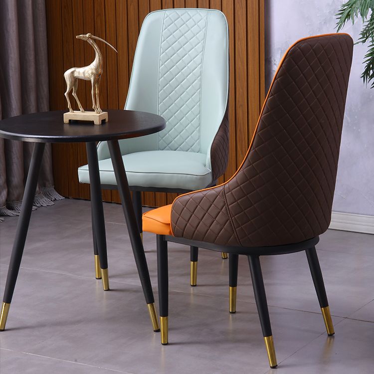 Minimalist Style Upholstered Side Chair Leather Dining Armless Chair for Home Use Clearhalo ' kitchen&dining_furn' 'Dining Chairs' 'Dining Tables & Seating' 'dining_chair' 'furn' 'furn_dining_chair' 'Furniture' 'furniture_dining_chair' 'Kitchen & Dining Furniture' 'kitchen' 1200x1200_1dd6ce63-9086-4336-a10b-b903cf6a8bf1