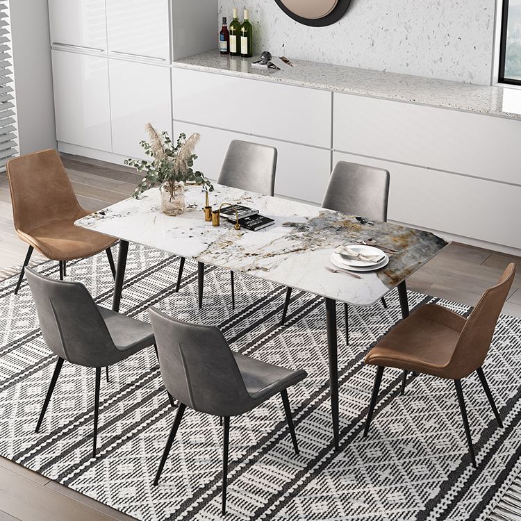 Industrial Style Rectangle Dining Site Table Stone Dining Room Home Furniture Clearhalo ' dining_table' 'Dining Tables & Seating' 'Dining Tables' 'furn' 'furn_dining_table' 'Furniture' 'furniture_dining_table' 'Kitchen & Dining Furniture' 'kitchen&dining_furn' 'kitchen' 'kitchen_dining_table' 1200x1200_1dd78b6e-e9c5-495e-a0f3-cb51c224a69c