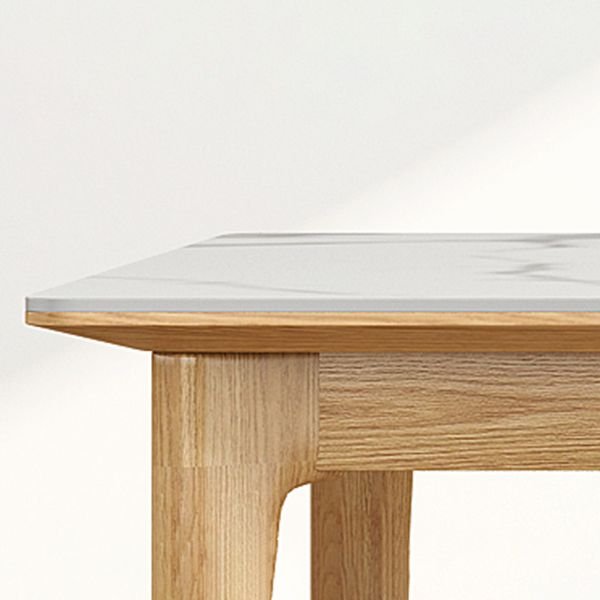 Midcentury Rectangle Dining Table Sintered Stone Table with 4 Legs Wood Base Clearhalo ' dining_table' 'Dining Tables & Seating' 'Dining Tables' 'furn' 'furn_dining_table' 'Furniture' 'furniture_dining_table' 'Kitchen & Dining Furniture' 'kitchen&dining_furn' 'kitchen' 'kitchen_dining_table' 1200x1200_1dd7d328-2fdb-42a5-afb6-f07368a8a8cd