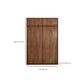 Walnut Solid Wood Wardrobe Freestanding Wardrobe with Sliding Doors