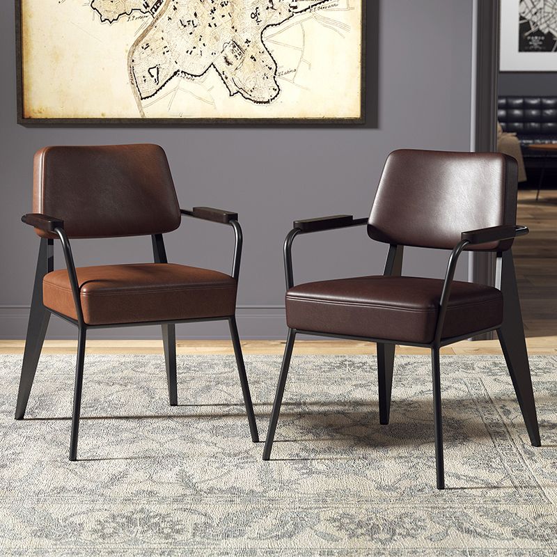 Indoor Scandinavian Arm Chair Open Back Upholstered Metal Dining Room Chair Clearhalo ' kitchen&dining_furn' 'Dining Chairs' 'Dining Tables & Seating' 'dining_chair' 'furn' 'furn_dining_chair' 'Furniture' 'furniture_dining_chair' 'Kitchen & Dining Furniture' 'kitchen' 1200x1200_1ddb2fa9-44bb-487c-b69c-74a3d9202880