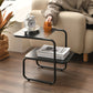 Modernistic Sled Base Side Table Rectangular Metal Top End Table with Shelf Clearhalo 'Coffee & Accent Tables' 'End & Side Tables' 'end_side_tables' 'furn' 'furn_end_side_tables' 'Furniture' 'Living Room Furniture' 1200x1200_1ddbd1f4-ae5b-4477-9bf1-4e8931946dbb