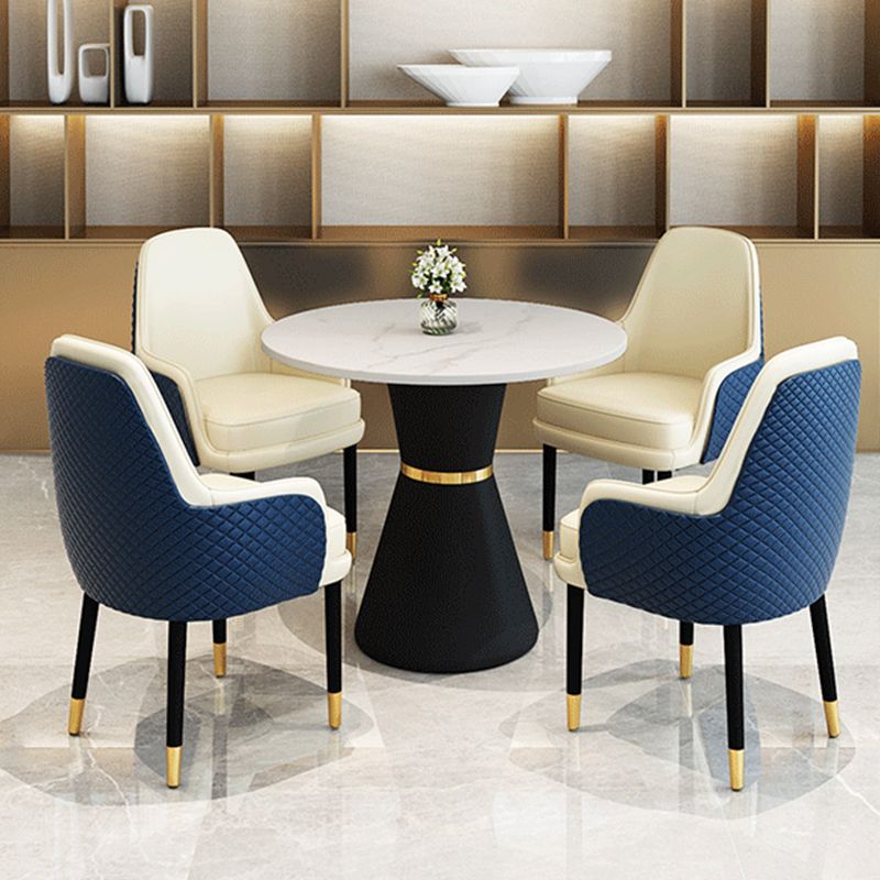 1/2/3/5 Pcs Modern Dining Room Set with Round Table and Leather Chairs Dining Set Clearhalo 'Dining Room Sets' 'Dining Tables & Seating' 'dining_room_set' 'Furniture' 'furniture_dining_room_set' 'Kitchen & Dining Furniture' 'kitchen&dining_furn' 'kitchen' 1200x1200_1ddbe3d7-d6ba-4947-9097-132da45ebeef