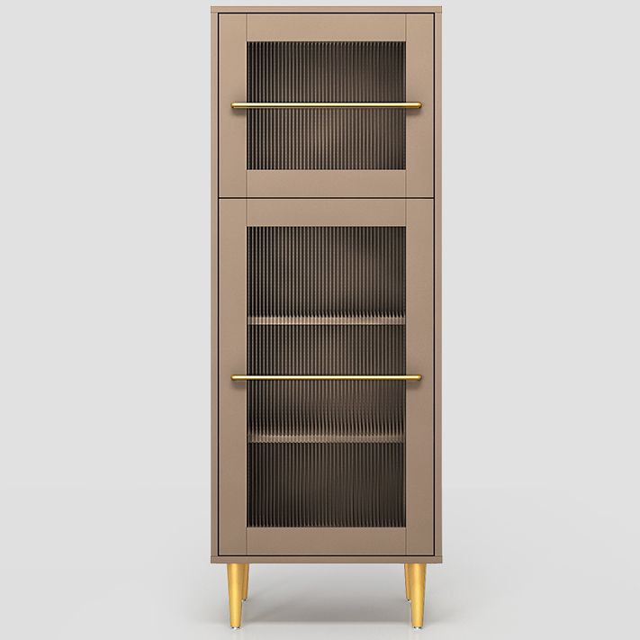 Glamglasetüren Buffet Ständer 53 "H MDF einstellbare Regale 2-Kabinet-Wohnzimmerbuffet
