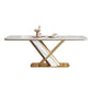 Stone Top Dining Table Traditional Luxury Rectangle Dining Table with Pedestal Base Clearhalo 'Dining Tables & Seating' 'Dining Tables' 'dining_table' 'furn' 'furn_dining_table' 'Furniture' 'furniture_dining_table' 'Kitchen & Dining Furniture' 'kitchen' 'kitchen_dining_table' 1200x1200_1ddc87fd-297a-4752-b6ab-6ce5764250ae