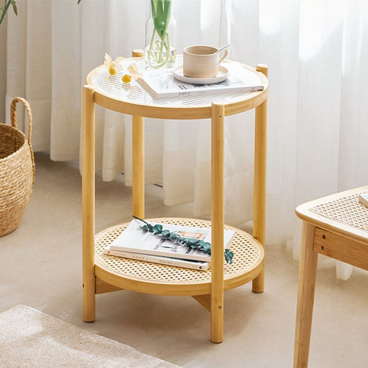 Tropical Coffee Table Glass 4 Legs Storage Round Coffee Cocktail Table Clearhalo 'Coffee & Accent Tables' 'Coffee Tables' 'coffee_tables' 'furn' 'furn_coffee_tables' 'Furniture' 'Living Room Furniture' 1200x1200_1ddcacb7-c88d-448b-9f95-56eb30d5fb85