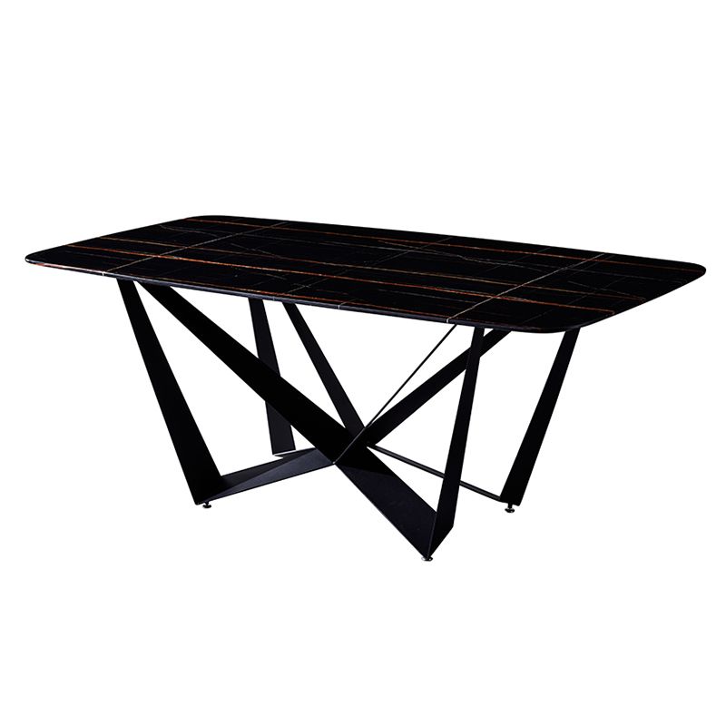 Modern Dining Set 1/4/5/7 Pcs Rectangle Dining Table with Wingback Chairs Clearhalo 'Dining Room Sets' 'Dining Tables & Seating' 'dining_room_set' 'furn' 'furn_dining_room_set' 'Furniture' 'Kitchen & Dining Furniture' 1200x1200_1dde49a4-23a3-4c3b-86cf-ee7f052fd4a4