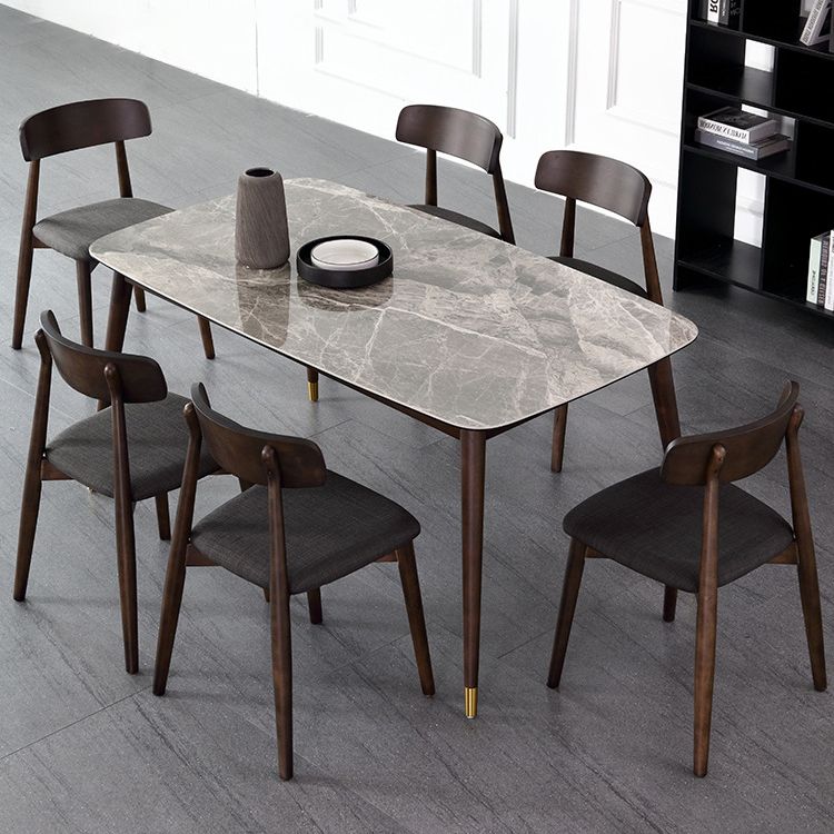 Glossy Gray Dining Table Set 1/4/5/7 Pieces Dinette Set with Wooden Chairs Clearhalo 'Dining Room Sets' 'Dining Tables & Seating' 'dining_room_set' 'furn' 'furn_dining_room_set' 'Furniture' 'Kitchen & Dining Furniture' 1200x1200_1de044f8-755d-4577-8408-acc8f2b3970d