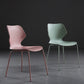 Modern Wing Back Side Chair Plastic Armless Dining Chair with Metal Base