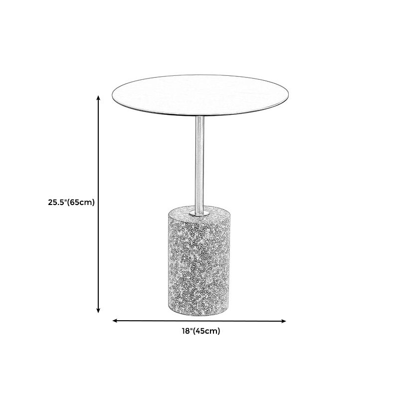 Tavolo contemporaneo di fascia laide rotonda con una singola base in terrazzo