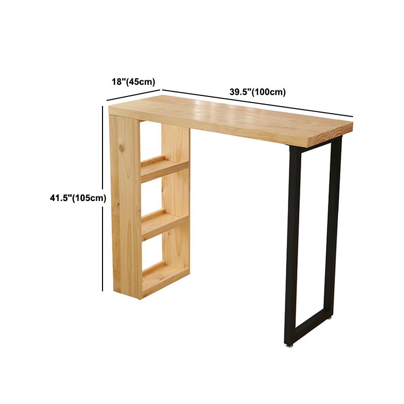 Industrial Indoor Bar/Dinette Table with Storage Rectangle Natural Bar Stool Table Clearhalo 'Bar Furniture' 'Bar Tables' 'bar_tables' 'furn' 'furn_bar_tables' 'Furniture' 'Kitchen & Dining Furniture' 1200x1200_1de406f6-72d7-4d97-ac64-745371627433