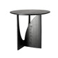 Round Solid Wood Table with Abstract Base Design Nordic Style Side Table
