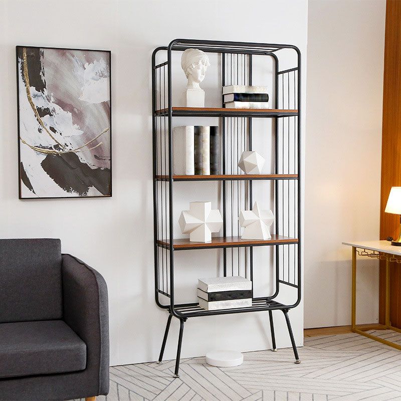 Libreria da 12 "w metal telaio moderna libreria di archiviazione aperta nera / oro