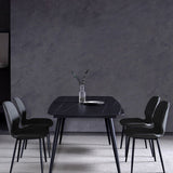 Industrial Upholstered Armless Chair Kitchen Wingback Dining Chair