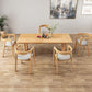 Mesa de comedor con base natural rectangular moderna de madera maciza de pino mesa de cocina para comedor