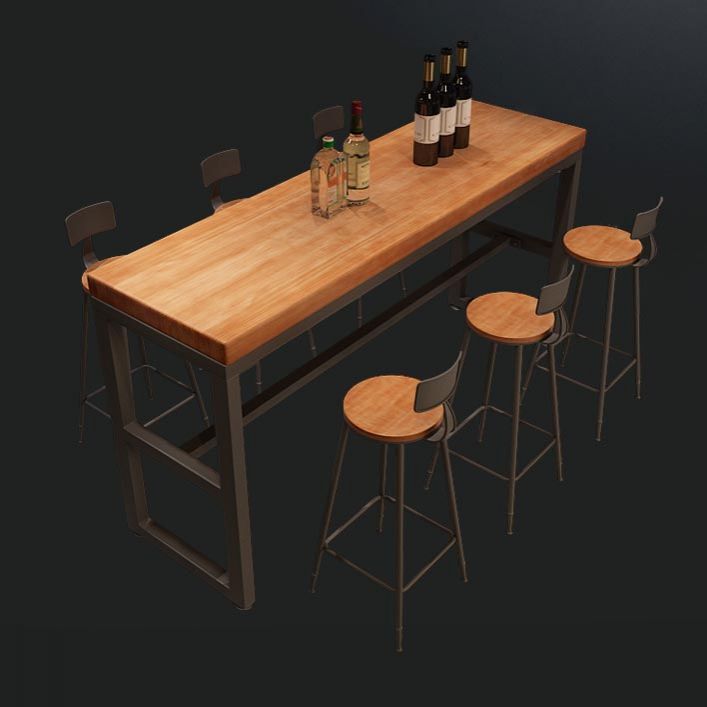 Modern 1/4/6/7 Pieces Bar Table Set Rectangle Wood Counter Table with High Stools for Cafe Clearhalo 'Bar Furniture' 'furn' 'furn_home_bar_bar_sets' 'Furniture' 'Home Bars & Bar Sets' 'home_bar_bar_sets' 'Kitchen & Dining Furniture' 1200x1200_1de69b39-25dd-49f3-b62a-49f3807a0834