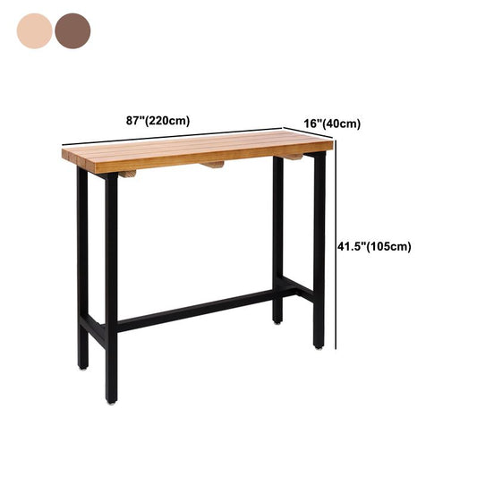 Footrest Outdoor Cocktail Bar Table Industrial Wood Rectangle Counter Table Clearhalo 'Bar Furniture' 'Bar Tables' 'bar_tables' 'furn' 'furn_bar_tables' 'Furniture' 'furniture_bar_tables' 'Kitchen & Dining Furniture' 1200x1200_1de88afd-4a48-4638-b208-050af91ef8aa