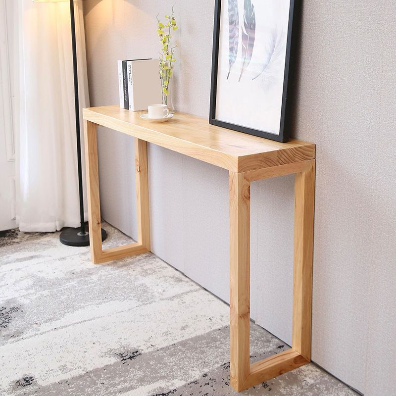 Mid-Century Modern Console Table Solid Wood Rectangle Console Table