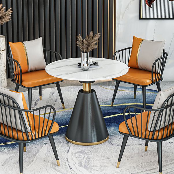 Metal Modern Round Indoor Table Sintered Stone Table for Kitchen Clearhalo 'Dining Tables & Seating' 'Dining Tables' 'dining_table' 'furn' 'furn_dining_table' 'Furniture' 'Kitchen & Dining Furniture' 1200x1200_1dea80f0-de5c-4d7b-85a9-3dd4219bb395