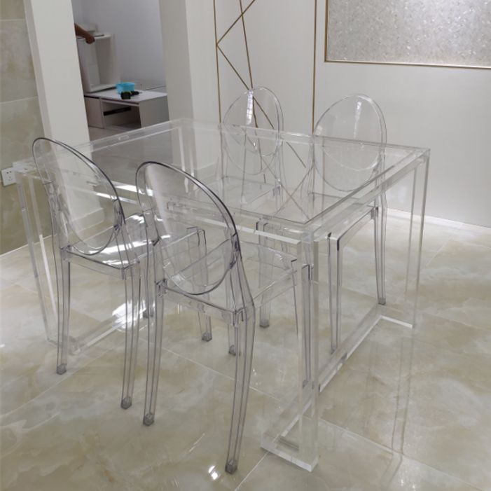 Acrylic Contemporary Rectangular Dining Table Clear Glass Table for Dining Room Clearhalo ' dining_table' 'Dining Tables & Seating' 'Dining Tables' 'furn' 'furn_dining_table' 'Furniture' 'furniture_dining_table' 'Kitchen & Dining Furniture' 'kitchen&dining_furn' 'kitchen' 'kitchen_dining_table' 1200x1200_1deb47b2-5b54-44d1-8636-d07666dd3906