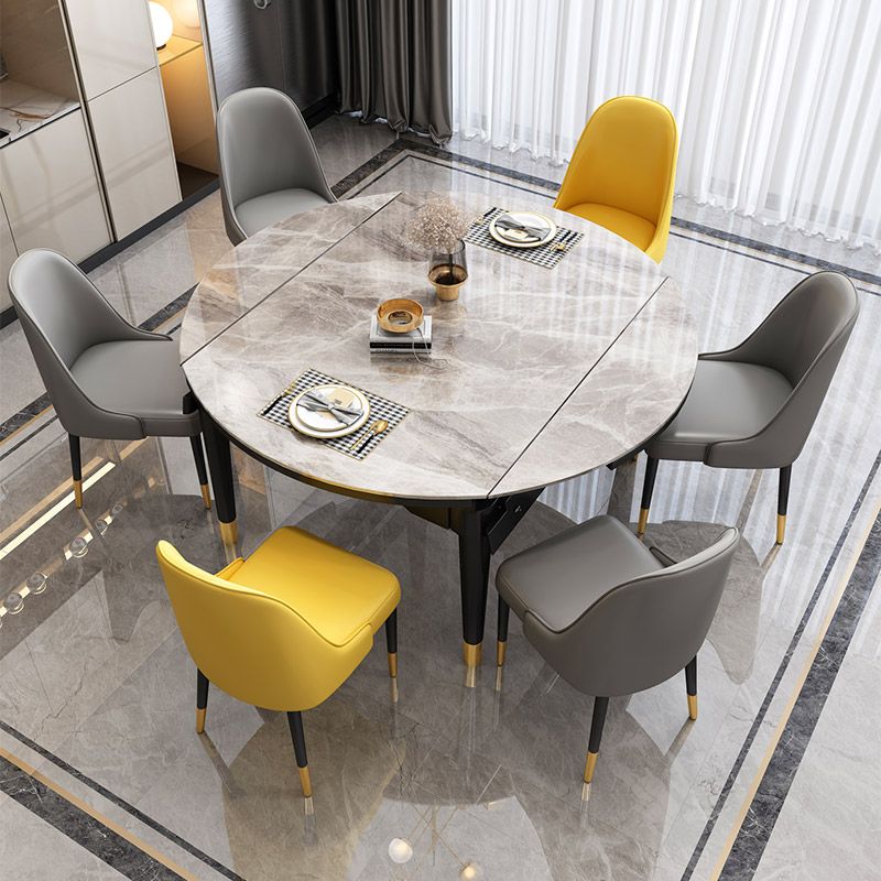 Traditional Luxury Round Dining Site Table Stone Drop-Leaf Dining Room Home Furniture Clearhalo ' dining_table' 'Dining Tables & Seating' 'Dining Tables' 'furn' 'furn_dining_table' 'Furniture' 'furniture_dining_table' 'Kitchen & Dining Furniture' 'kitchen&dining_furn' 'kitchen' 'kitchen_dining_table' 1200x1200_1deb9b9e-2f7b-4001-b504-b58b08bbacbd