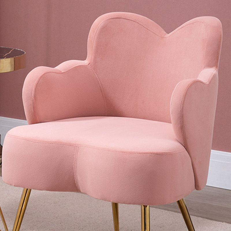 Chaise accentuale de velours décontracté chaise accent en cuir en orange / rose / vert / gris