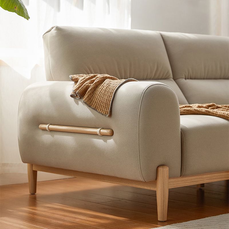 Contemporary Sewn Pillow Back Square Arm Sofa For Living Room