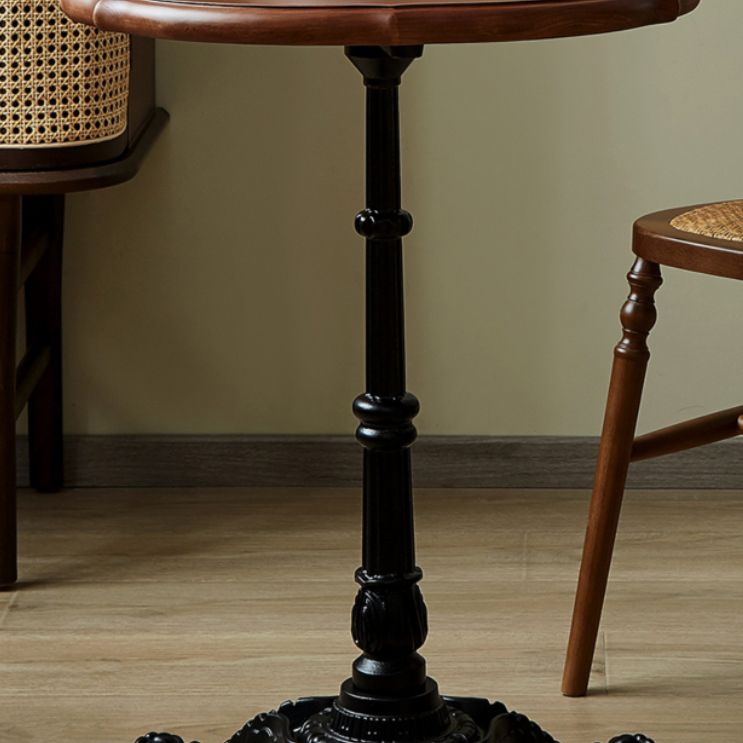Round Solid Wood Dining Table Indoor Iron Pedestal Dining Table Clearhalo 'Dining Tables & Seating' 'Dining Tables' 'dining_table' 'furn' 'furn_dining_table' 'Furniture' 'Kitchen & Dining Furniture' 1200x1200_1deddb0f-aa13-463c-b8cb-bd76f3a115ba