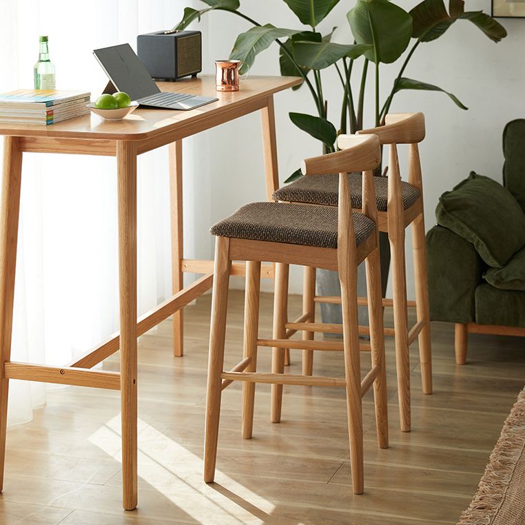 Modern Natural Counter Table Solid Wood Fixed Table Indoor Patio Bar Table Clearhalo 'Bar Furniture' 'Bar Tables' 'bar_tables' 'furn' 'furn_bar_tables' 'Furniture' 'furniture_bar_tables' 'Kitchen & Dining Furniture' 1200x1200_1dee7a92-c7af-4519-acc4-0077a54198e9