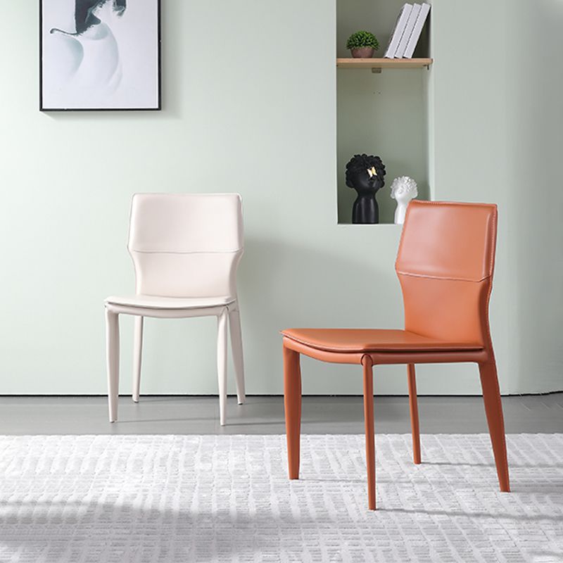 Designer Style Armless Chair Leather Upholstered Indoor Chair for Restaurant Clearhalo 'Dining Chairs' 'Dining Tables & Seating' 'dining_chair' 'furn' 'furn_dining_chair' 'Furniture' 'Kitchen & Dining Furniture' 1200x1200_1deedd30-5c86-4582-a868-236634f1f1f7