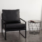 Industrial Square Arms Armchair Solid Color Accent Armchair for Living Room